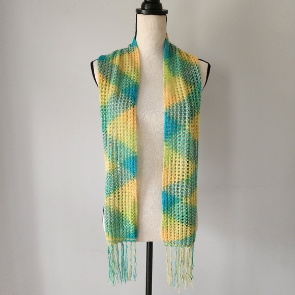 Peruvian Alpaca Genuino Hand Made Ombre Fringed Scarf - Picture 2 of 7